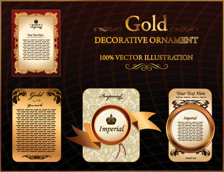 free vector European pattern gold lace pattern vector